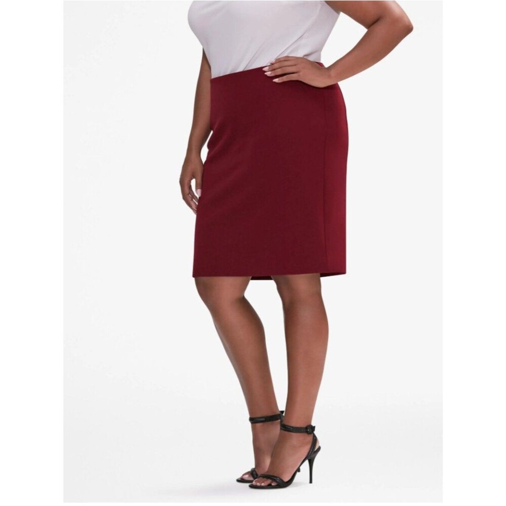 M.M.LaFleur Noho Pencil Skirt Women Burgundy Stretch Career Office Size 2